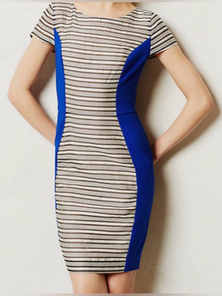 Sachin + Babi Striped Nola Ponte Dress Size 6p